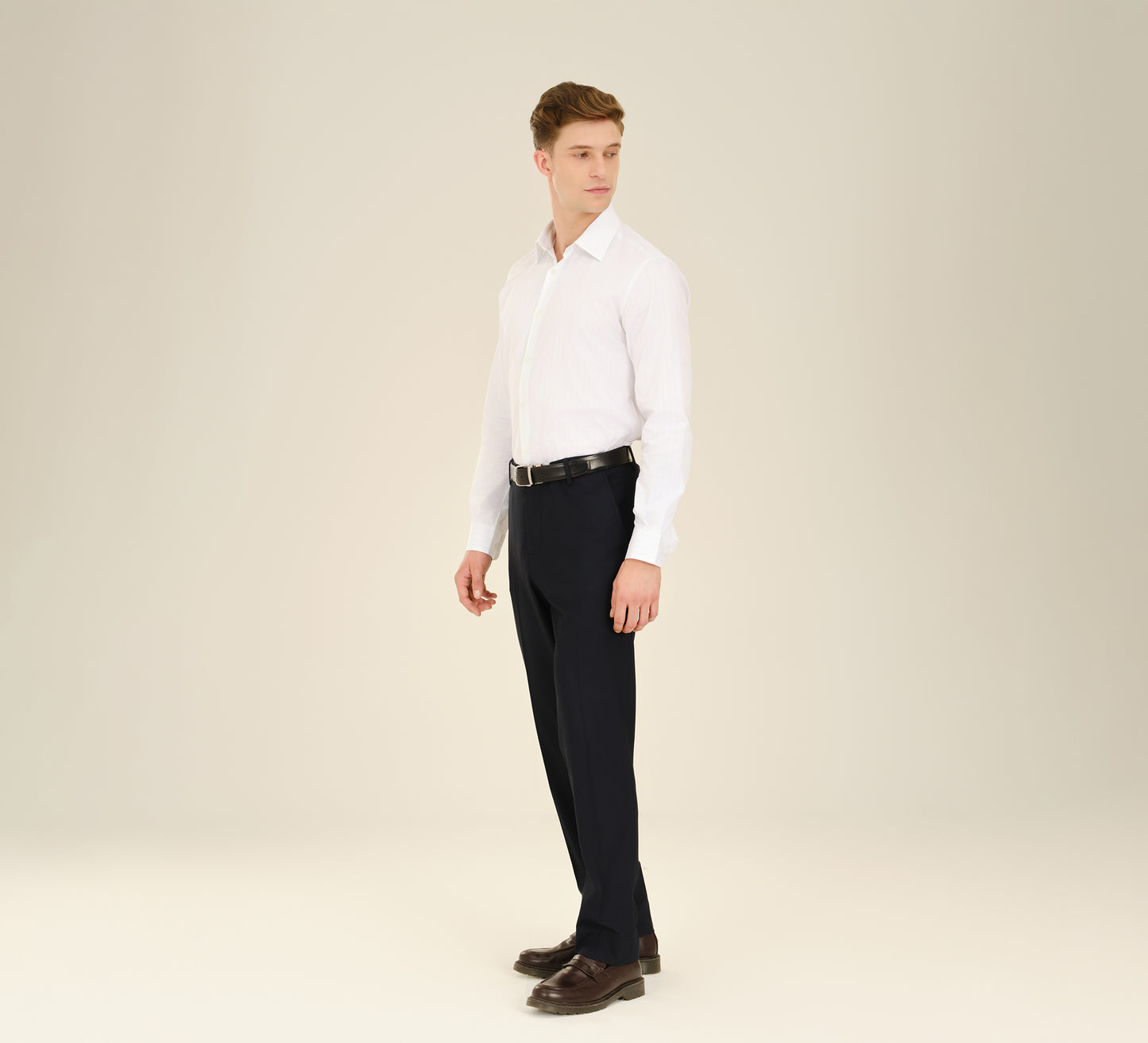 White Pin Stripes Tailored Shirt