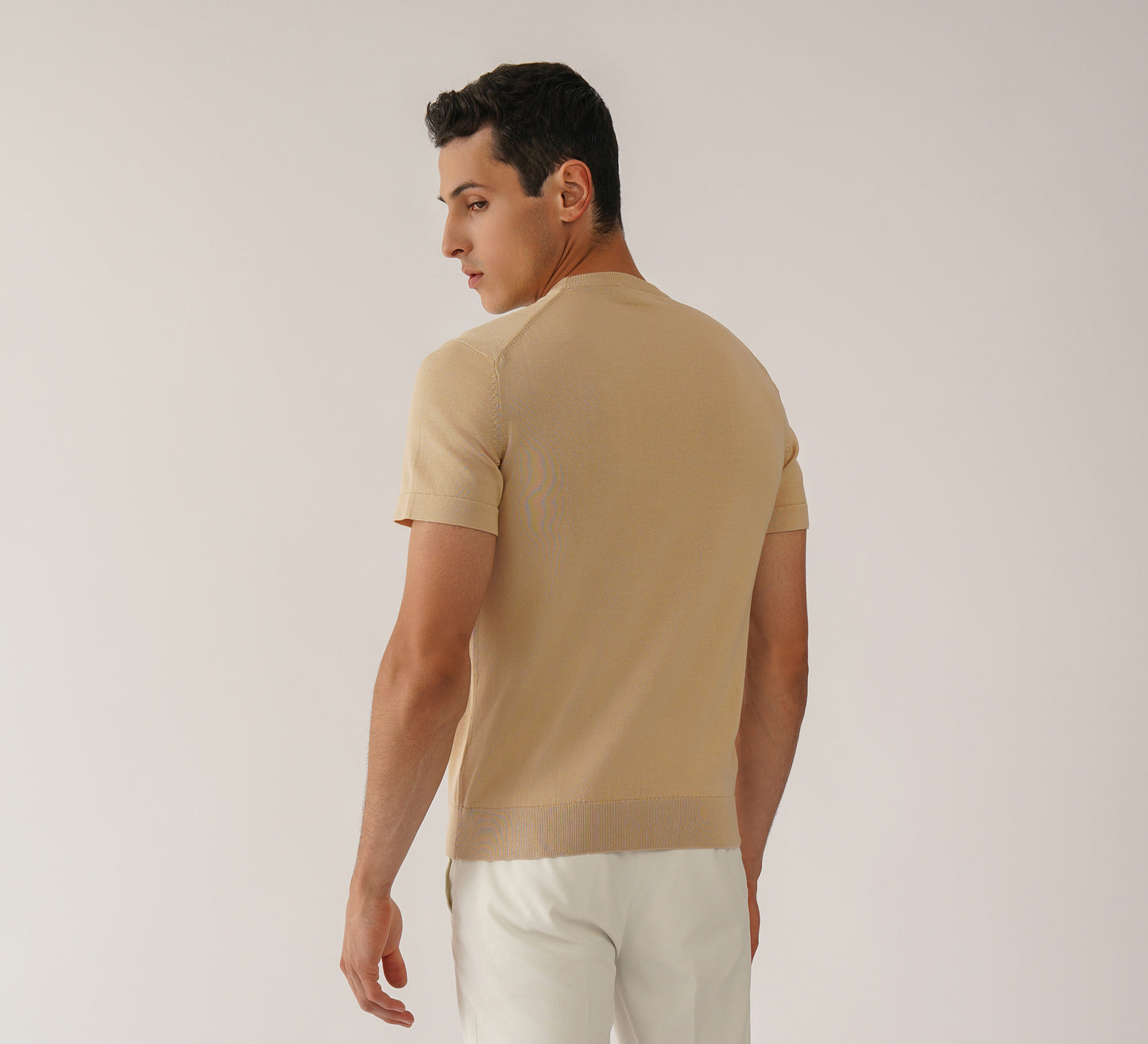Beige Round Neck T-shirt