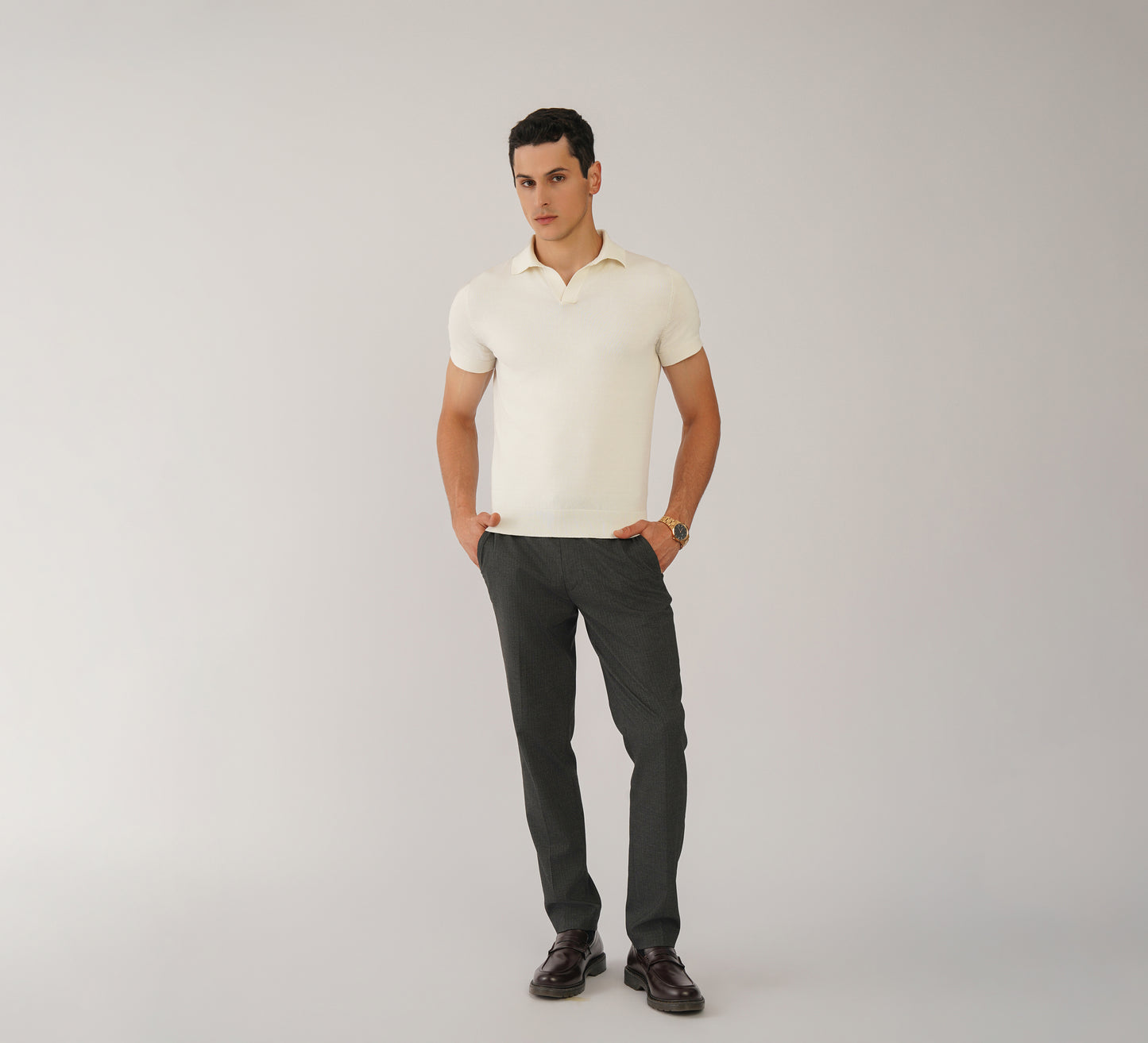 Ivory Buttonless Polo