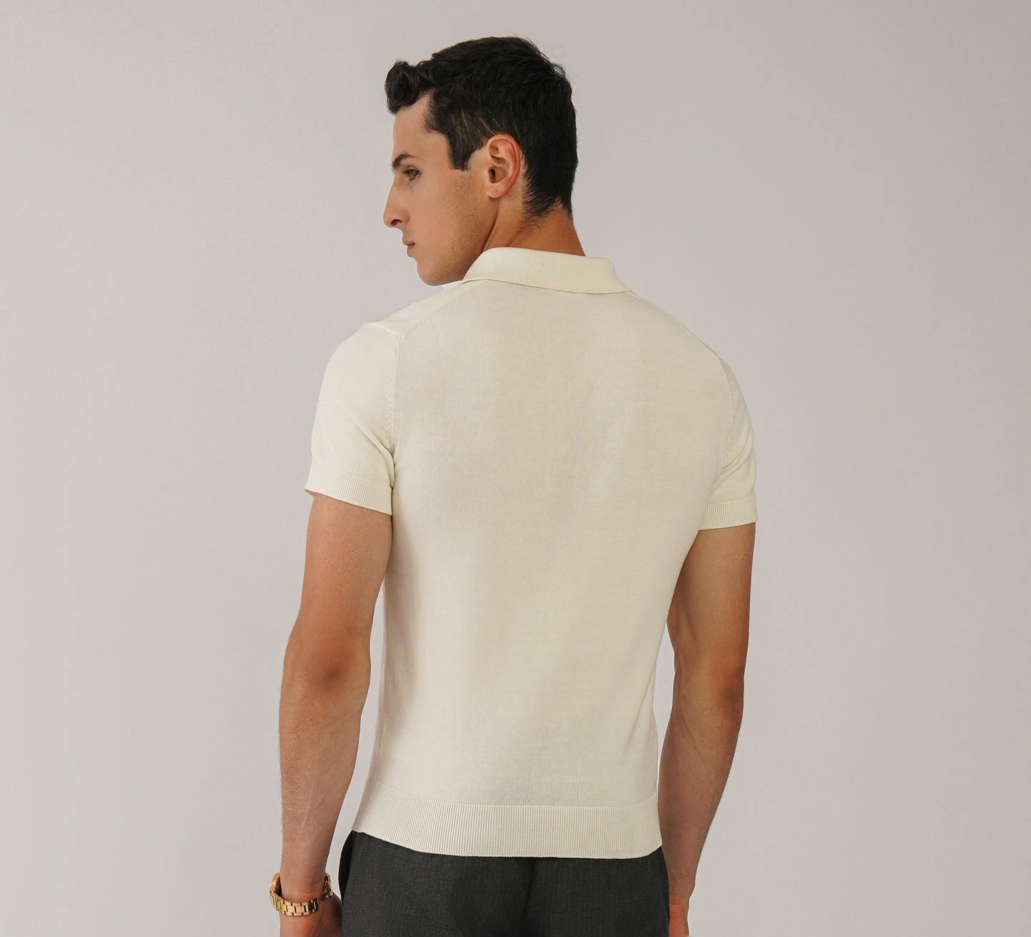 Ivory Buttonless Polo