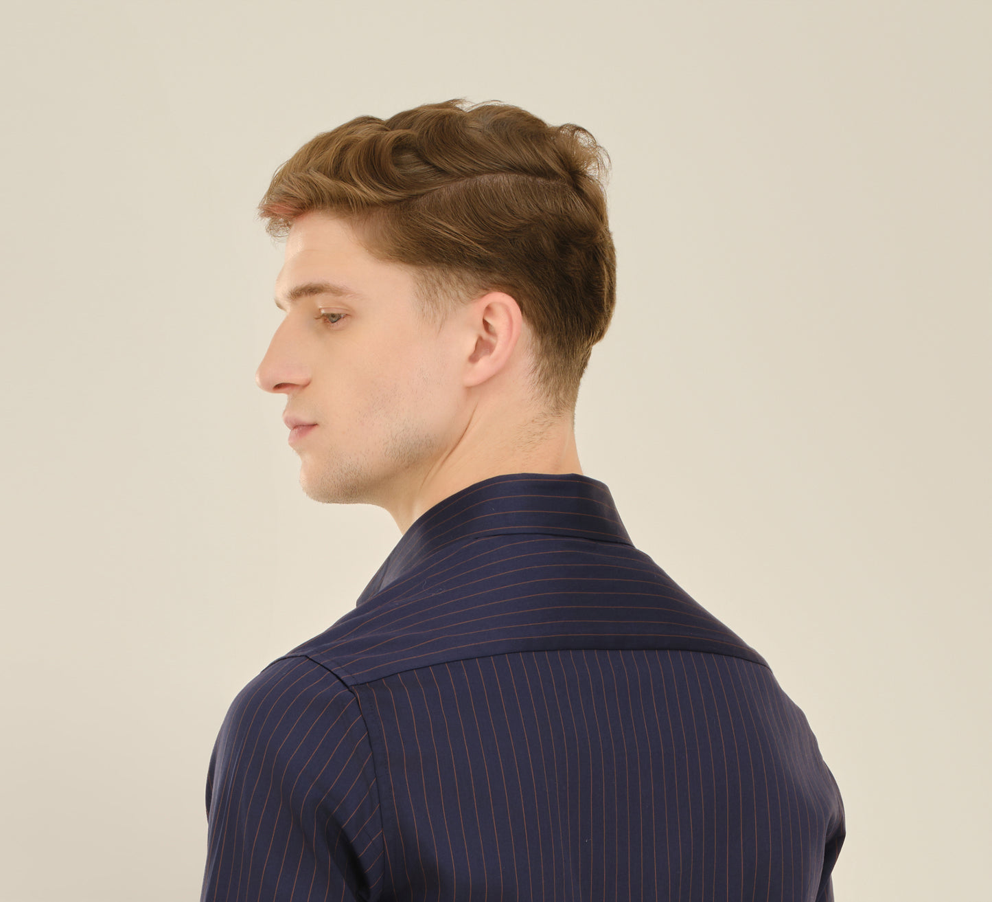 Navy Pin Stripes Tailored Shirt