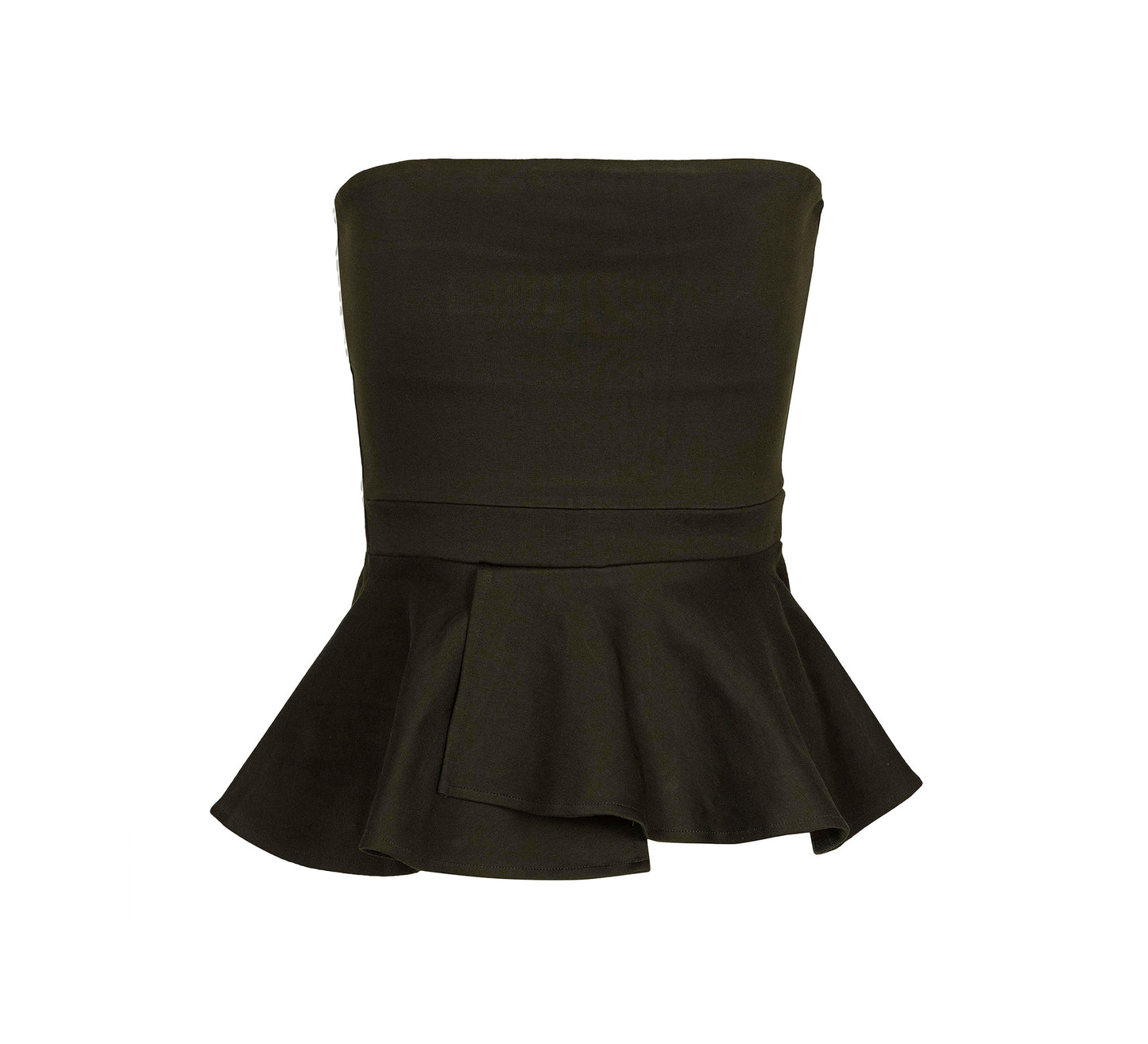 Dark Green Peplum Top