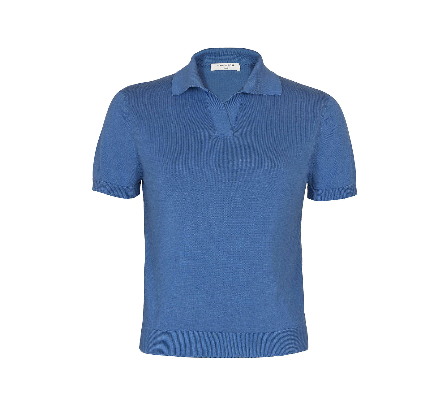 Blue Buttonless Polo