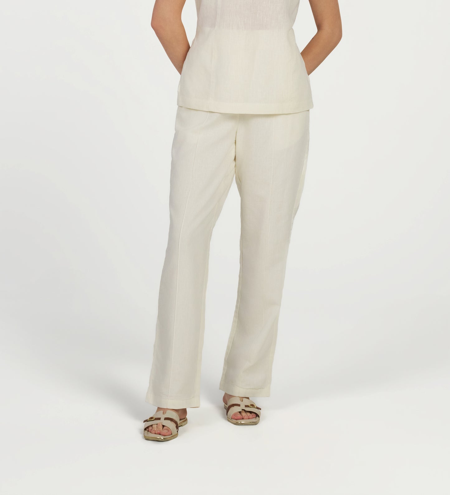 Ivory Italian Linen Trousers