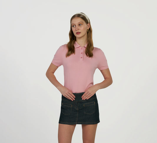 Rose Pink Mercerised Polo