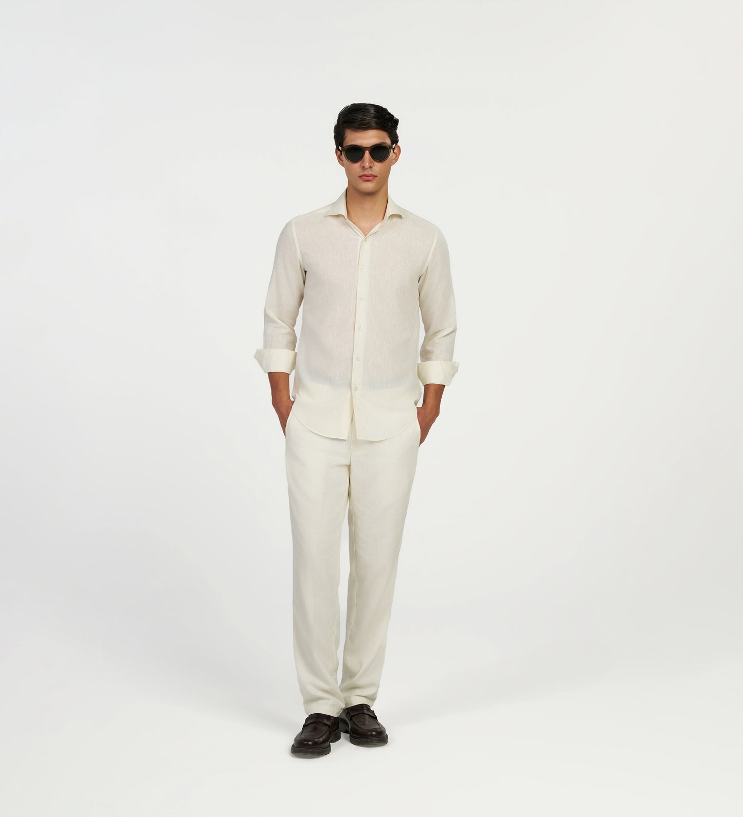 Ivory Linen Trousers