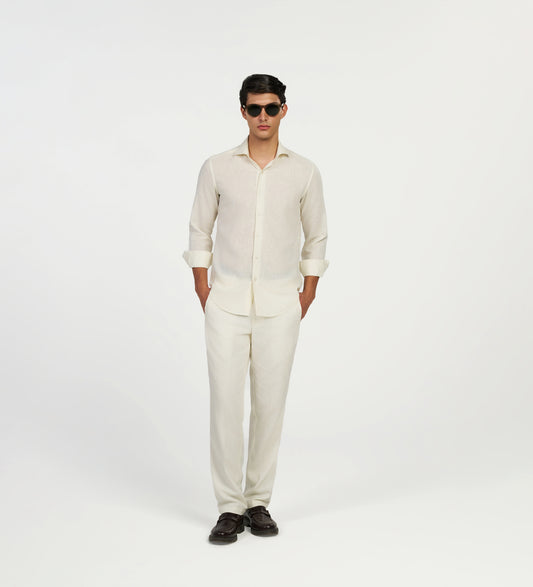 Ivory Linen Trousers