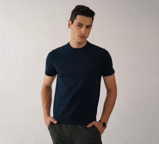 Navy Round Neck T-shirt