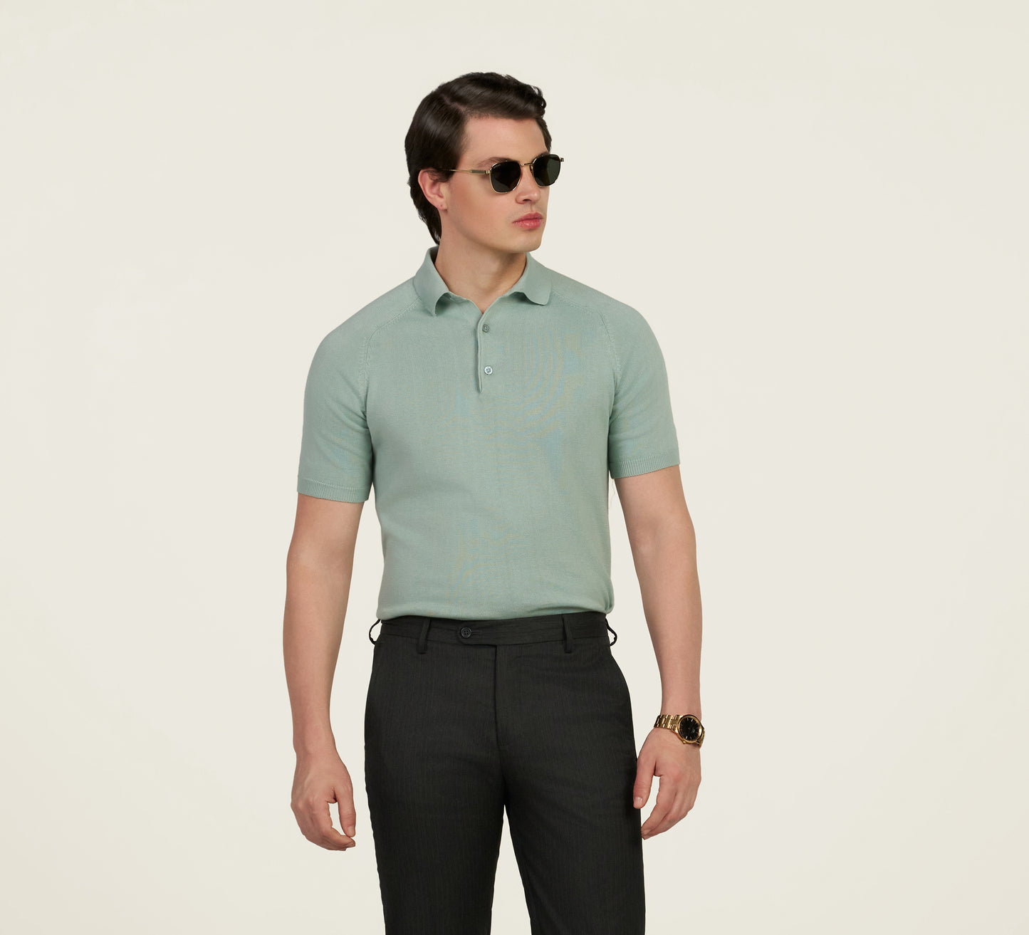 Aqua Mercerised Polo