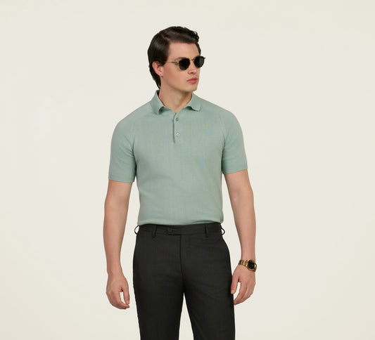 Aqua Mercerised Polo
