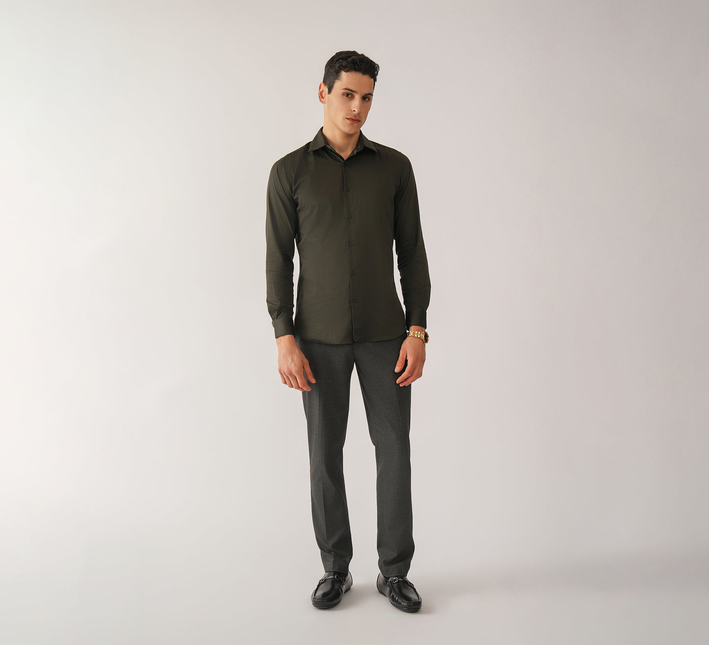 Grey Pin Stripes Tailored Fit Trouser