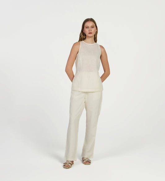 Ivory Italian Linen Trousers