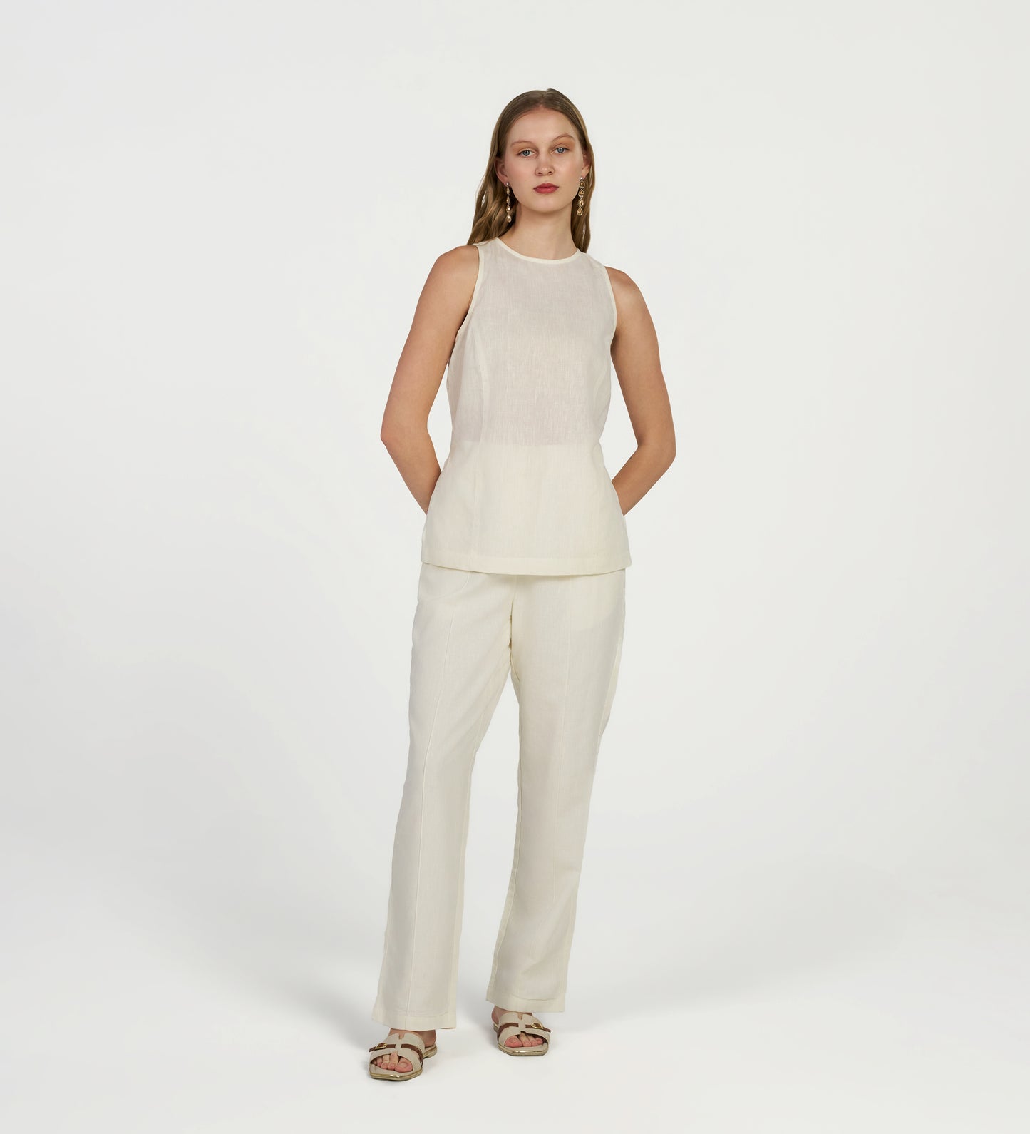 Ivory Linen Coord Set