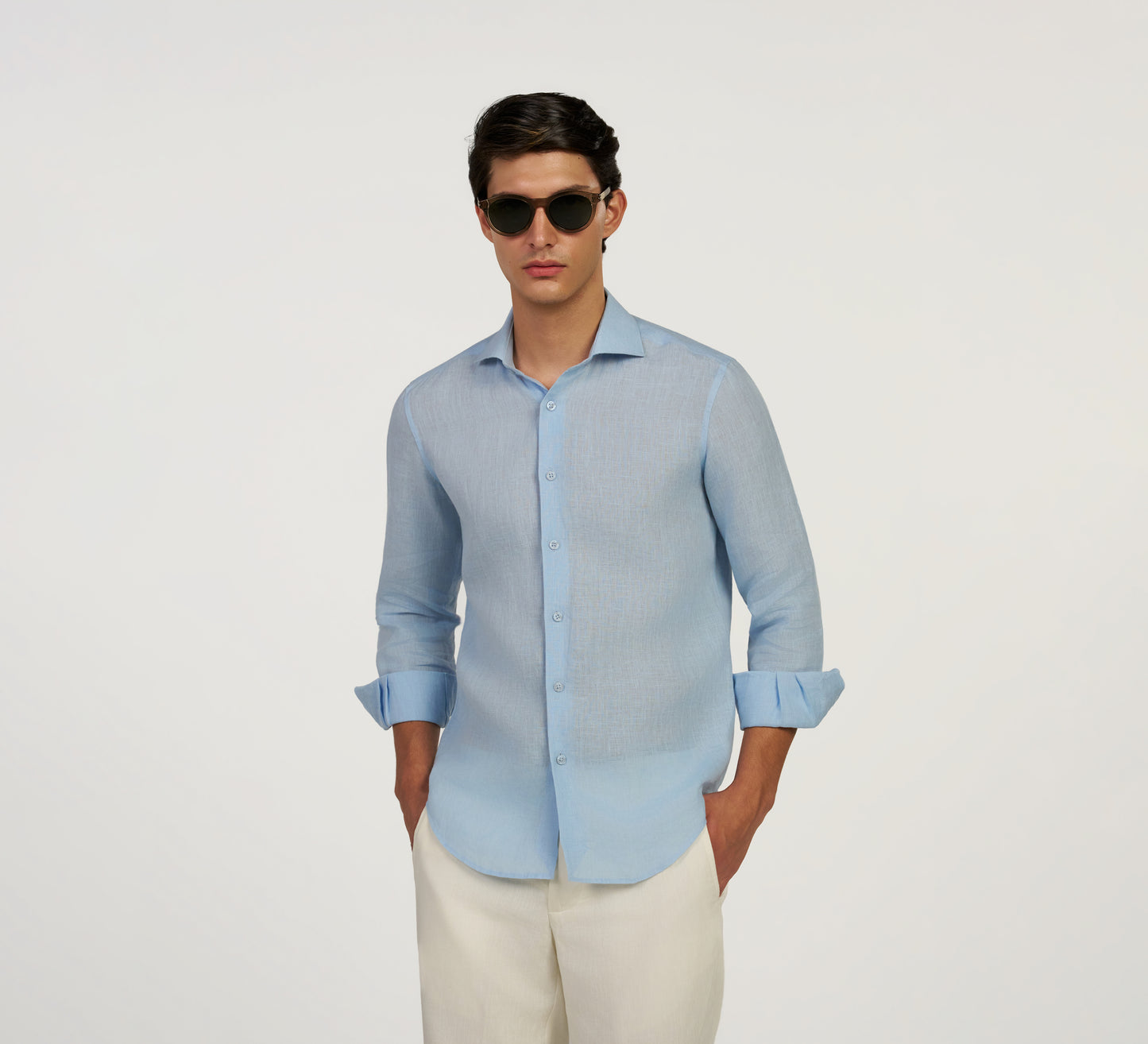 Blue Italian Linen Shirt