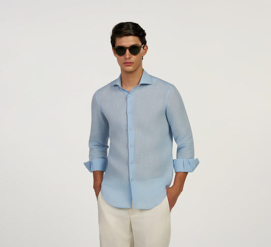 Blue Italian Linen Shirt