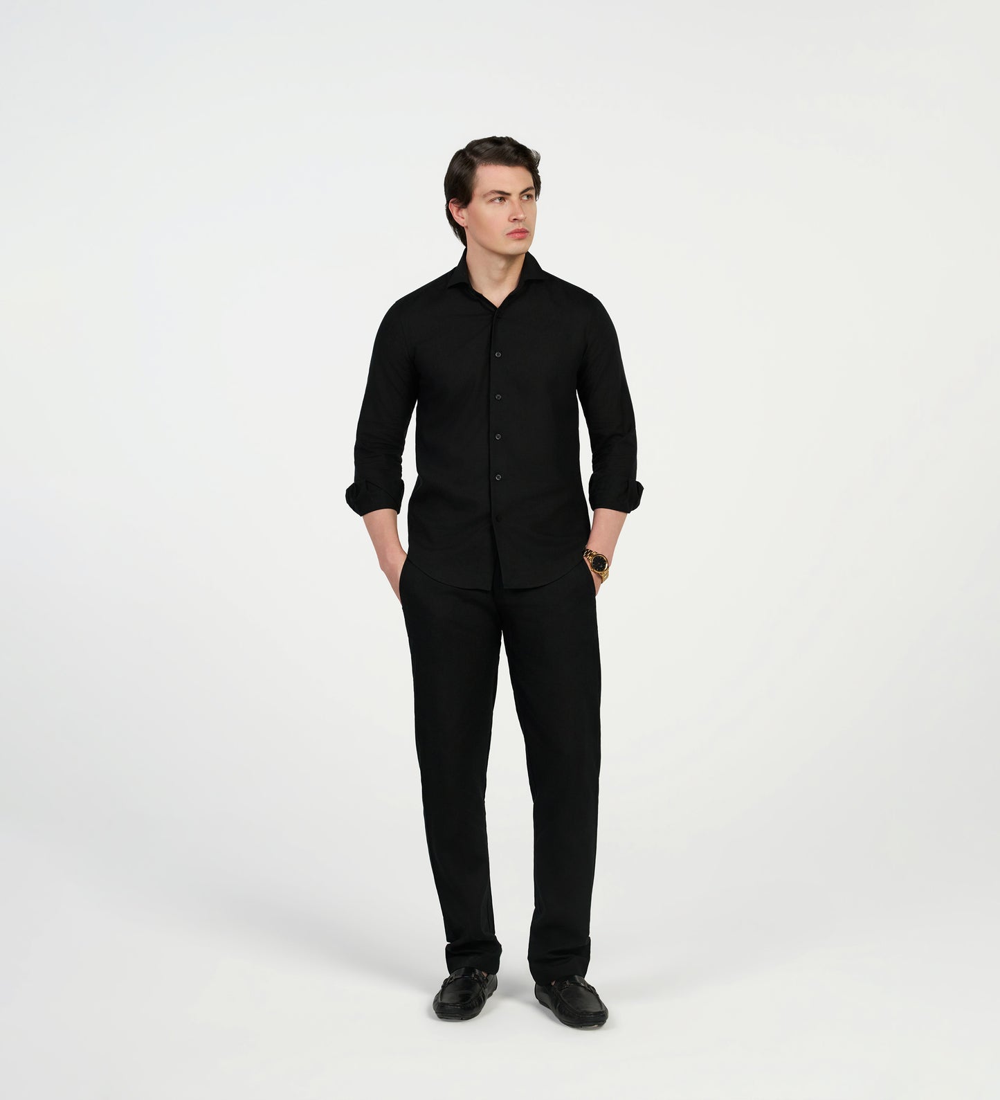 Black Linen Coord Set