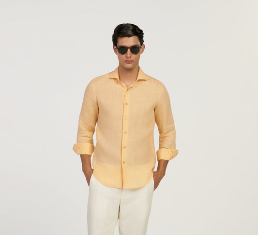 Orange Italian Linen Shirt