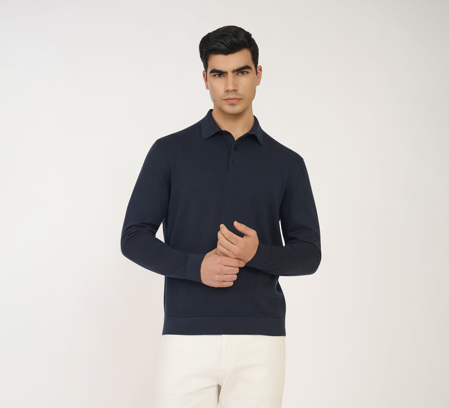 Navy Buttoned Polo