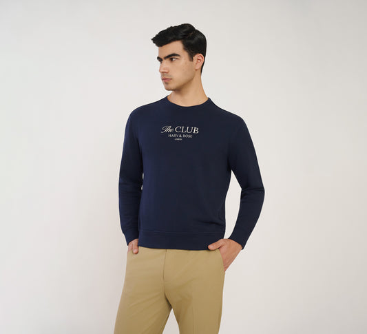 Navy Embroidered Sweatshirt