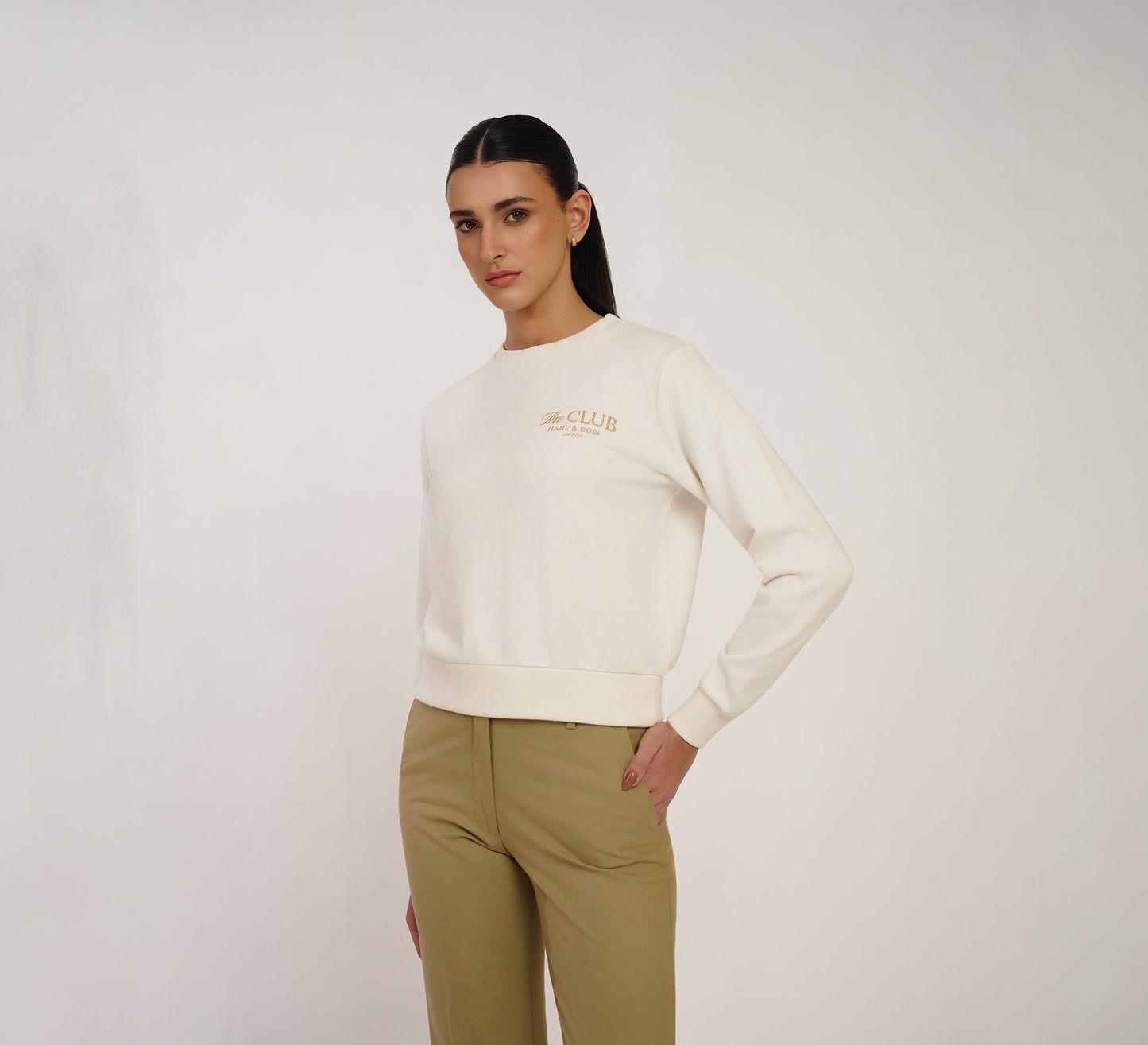 White Embroidered Sweatshirt