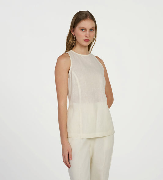 Ivory Italian Linen Top