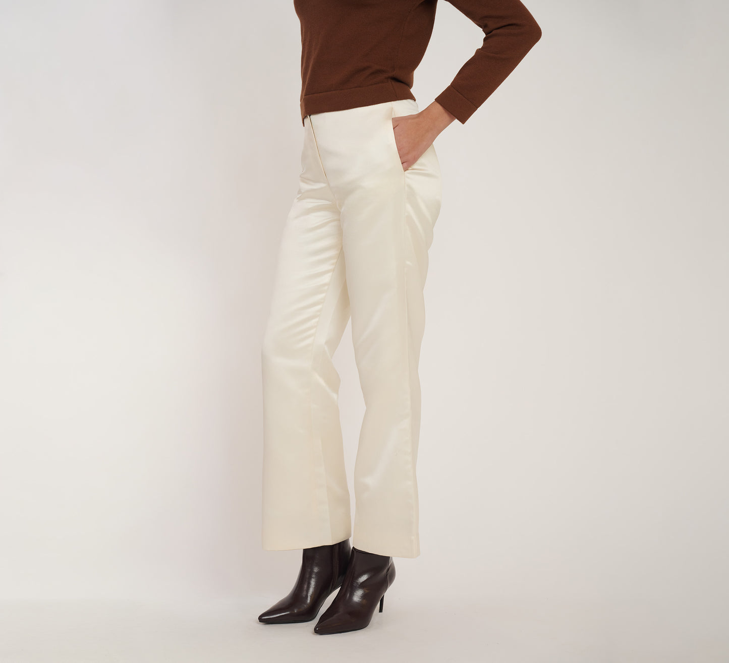 Ivory Silk Trousers