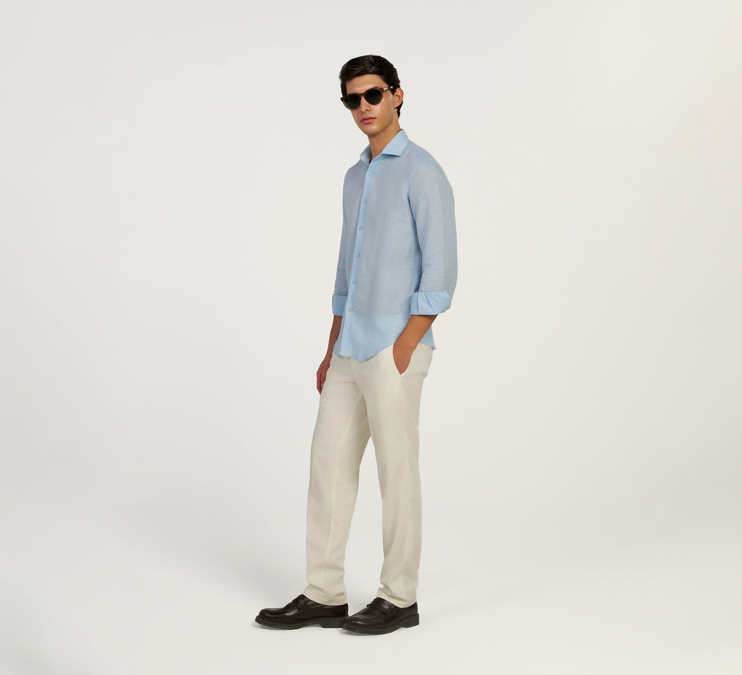 Blue Italian Linen Shirt