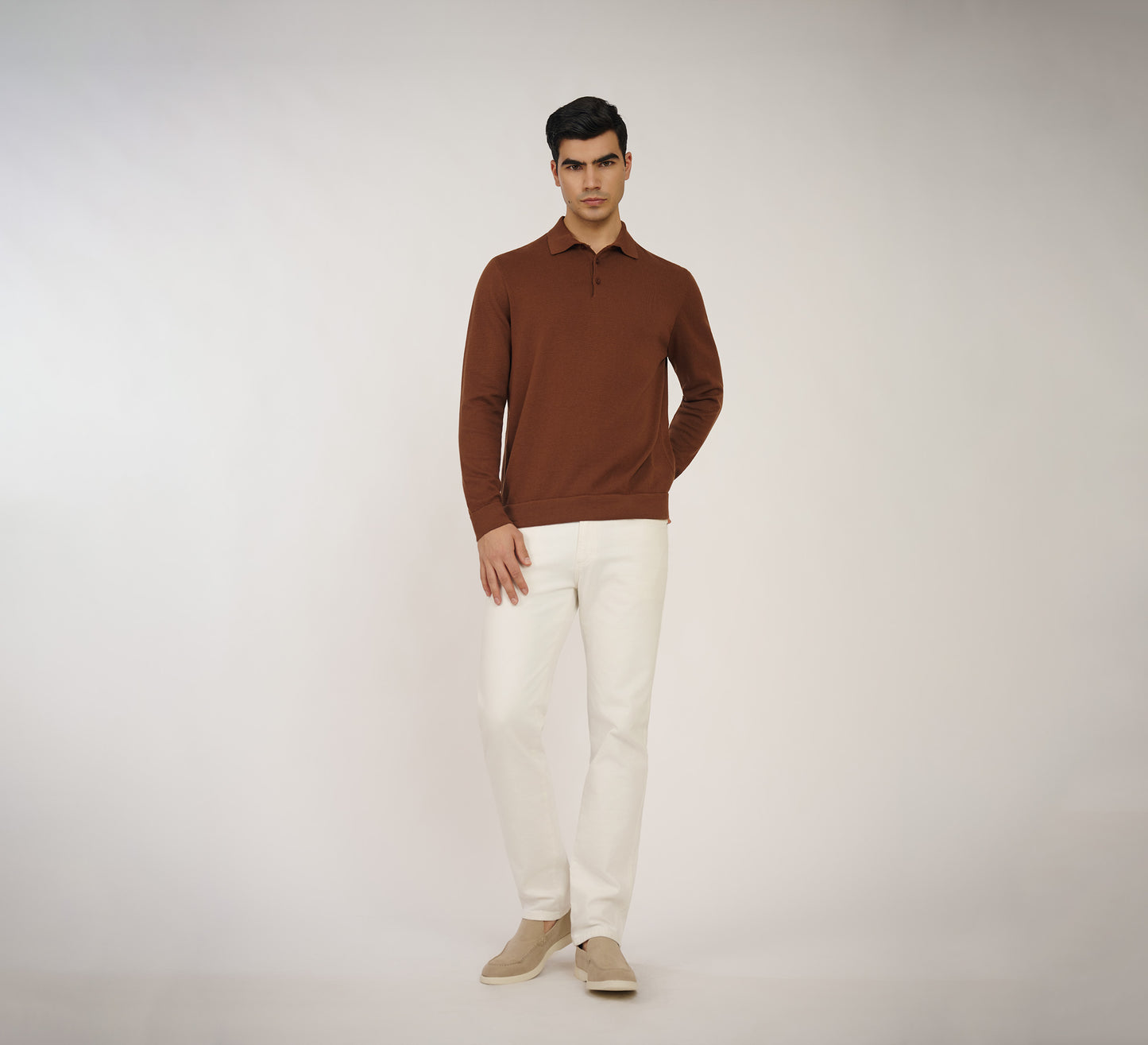 Brown Buttoned Polo