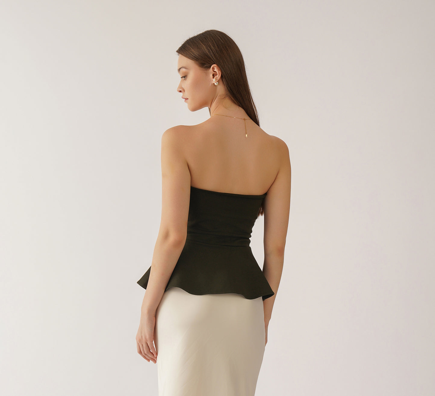 Dark Green Peplum Top