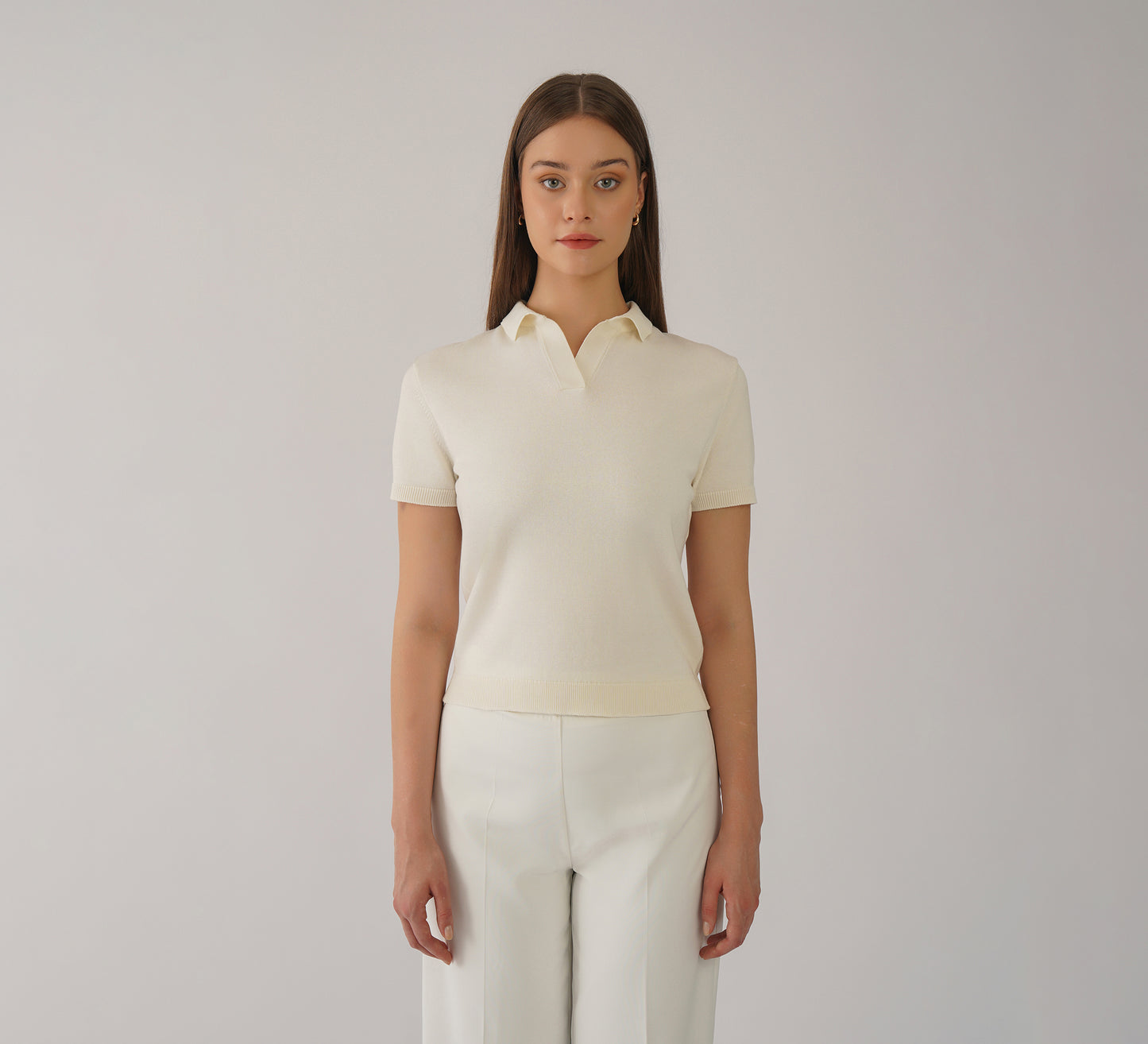 Ivory Buttonless Polo