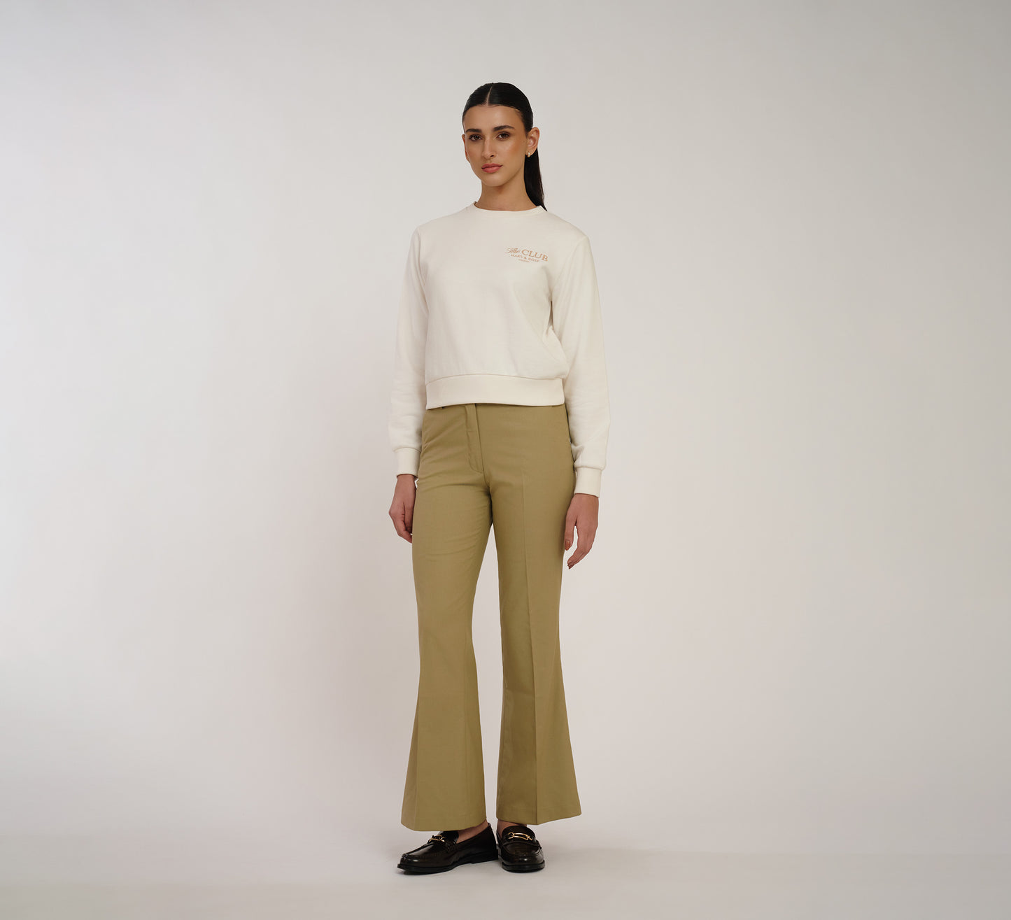 White Embroidered Sweatshirt