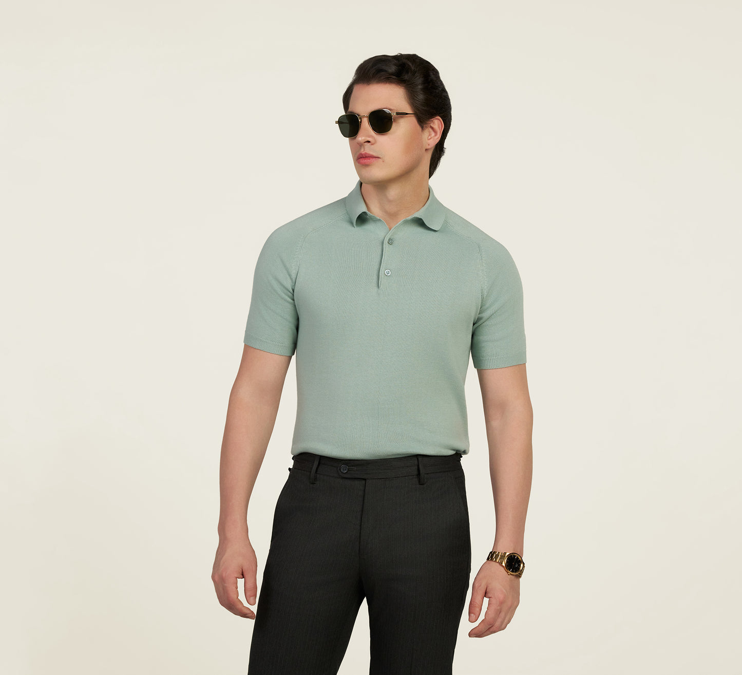 Aqua Mercerised Polo