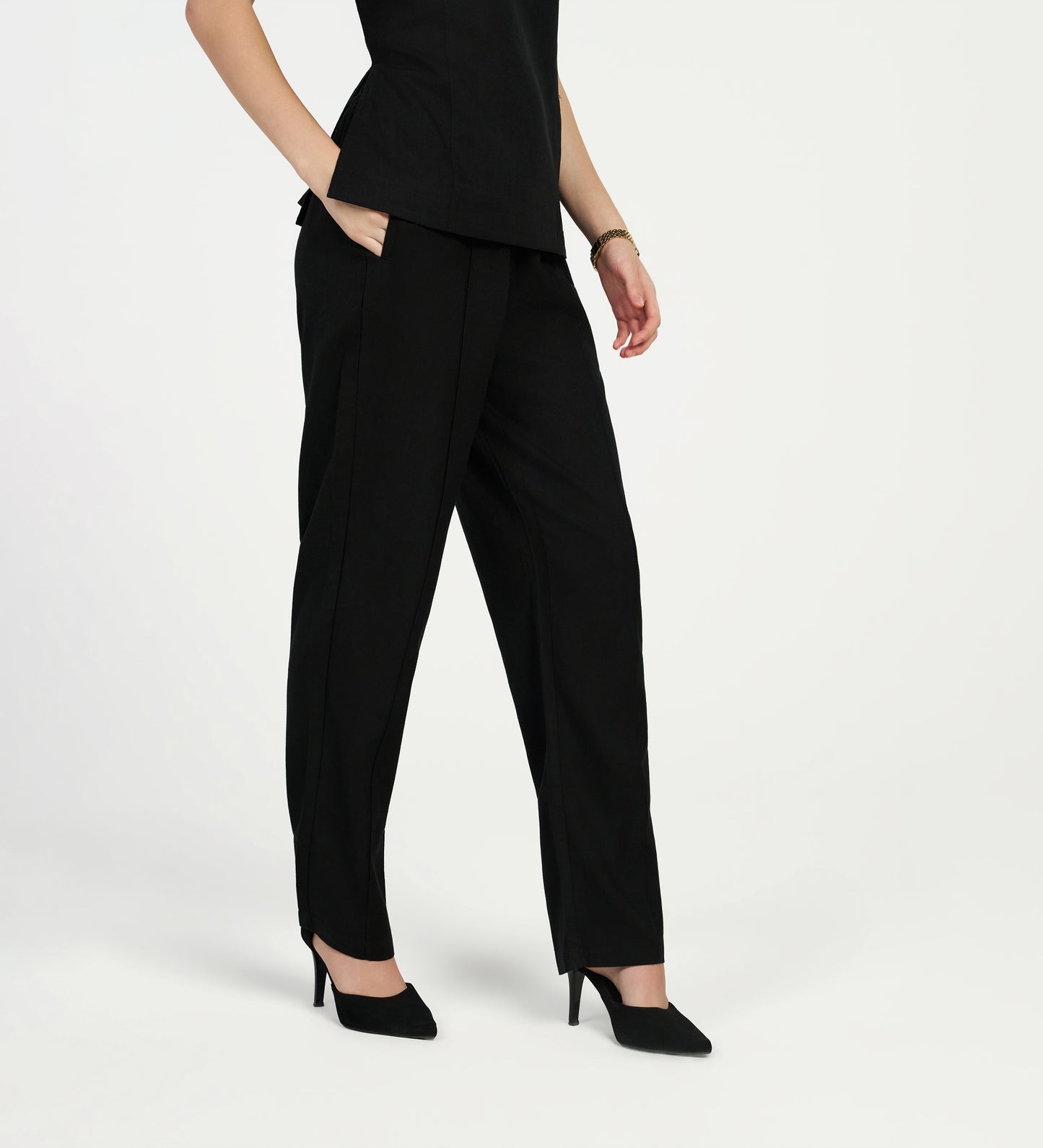 Black Linen Coord Set