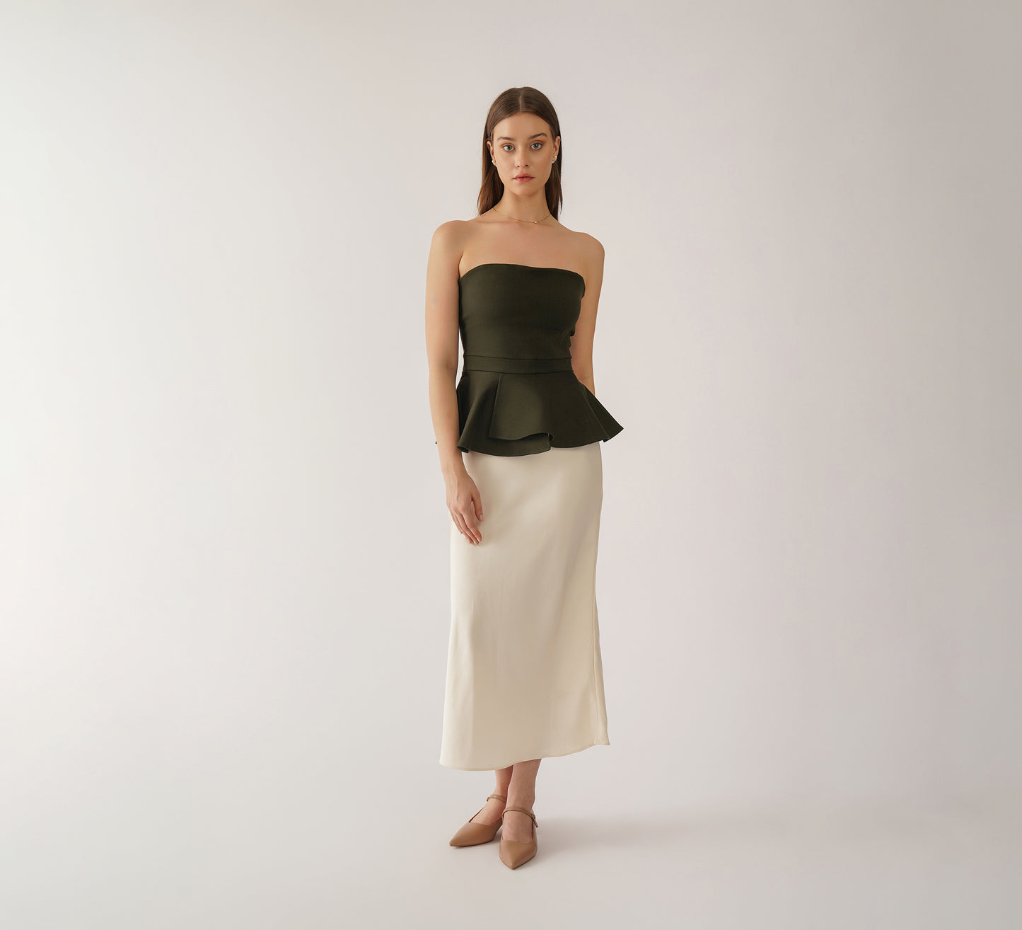 Dark Green Peplum Top