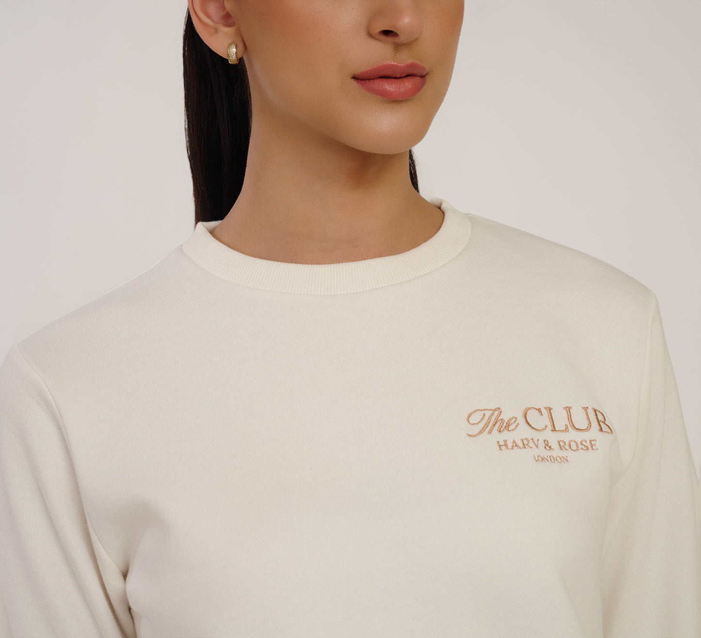 White Embroidered Sweatshirt