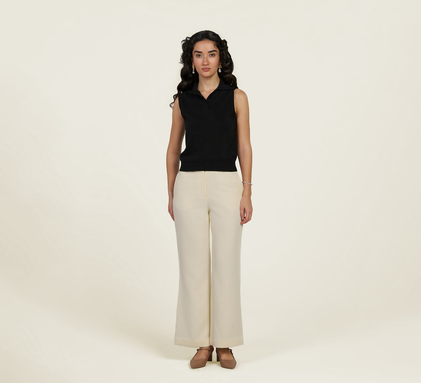 Midnight Black Sleeveless Polo