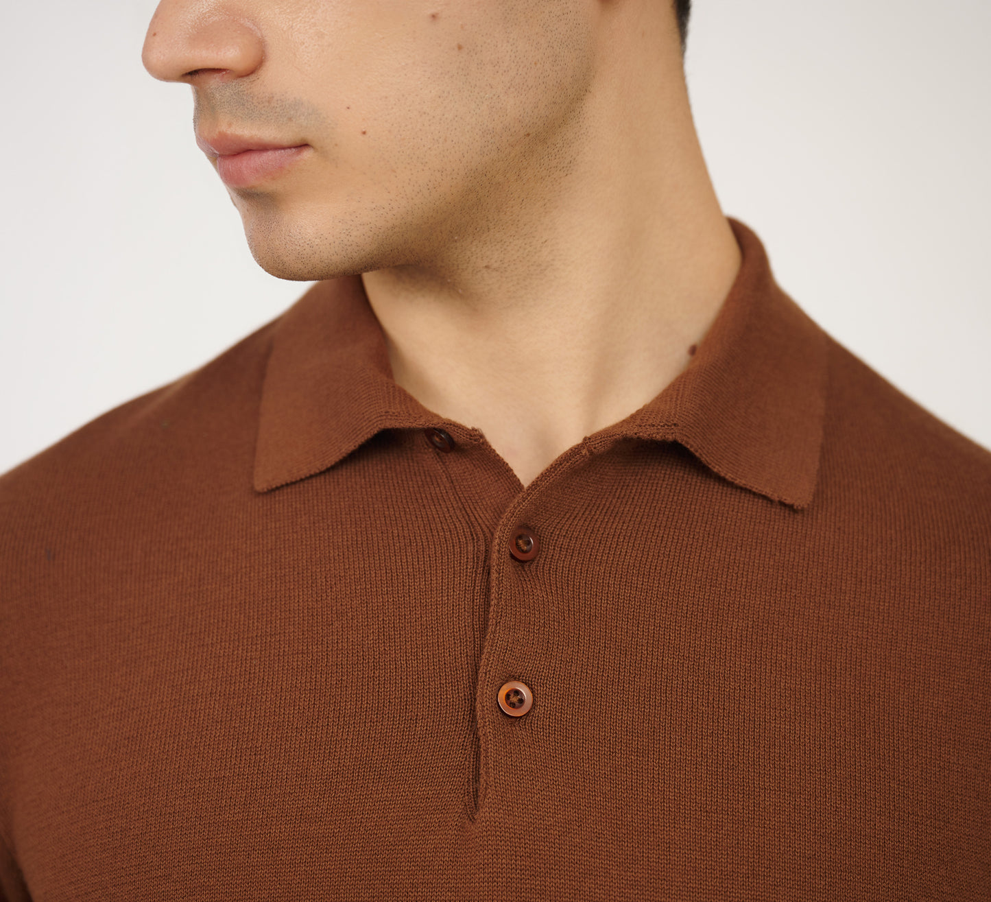 Brown Buttoned Polo