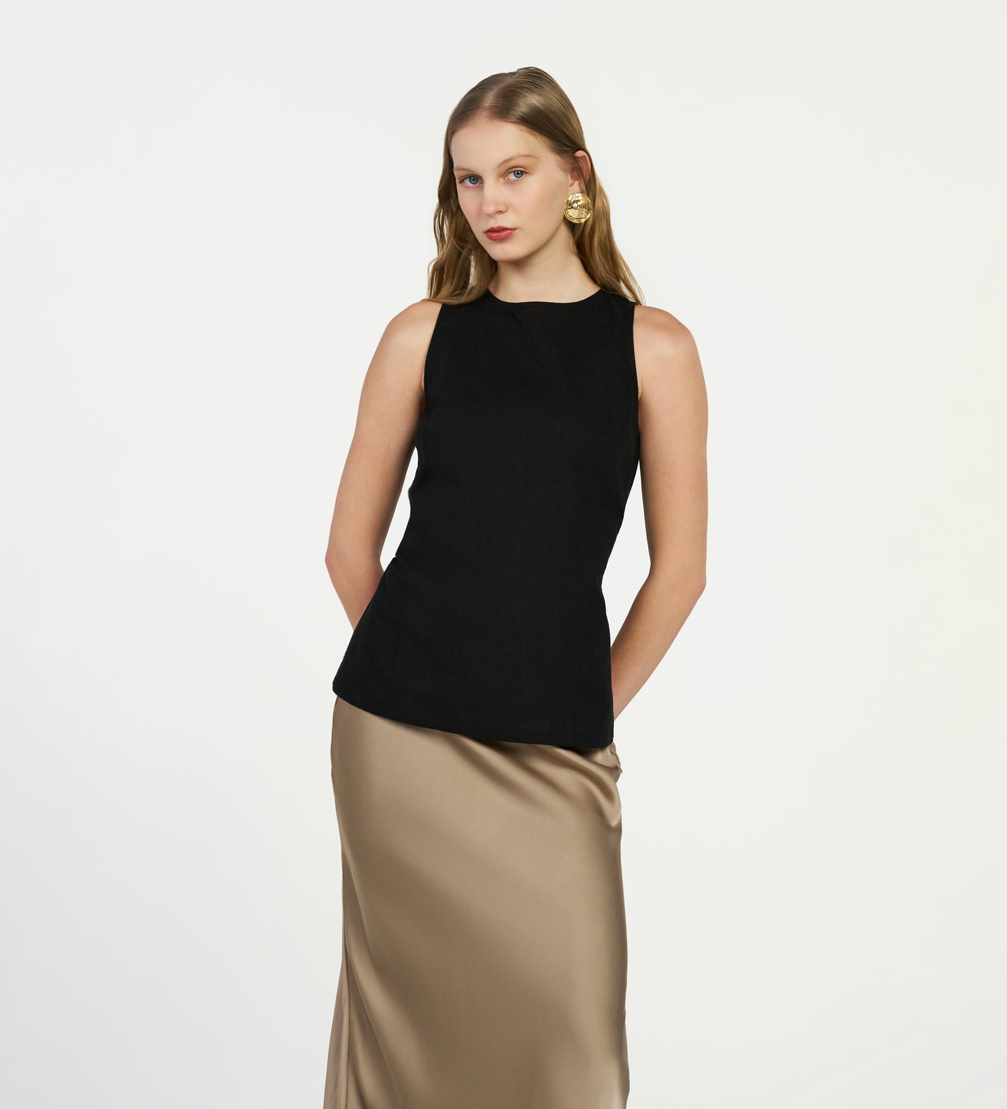 Black Linen Top