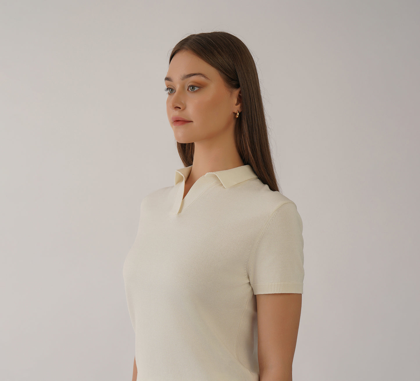 Ivory Buttonless Polo