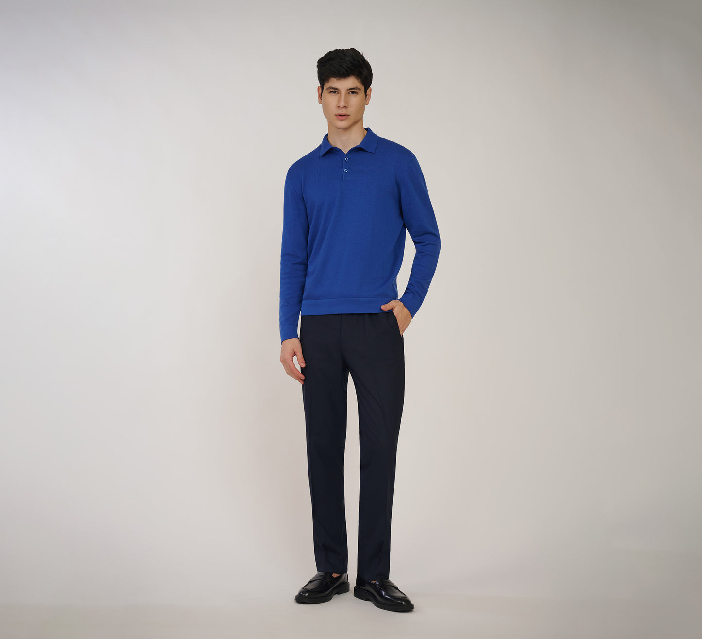 Classic Blue Buttoned Polo