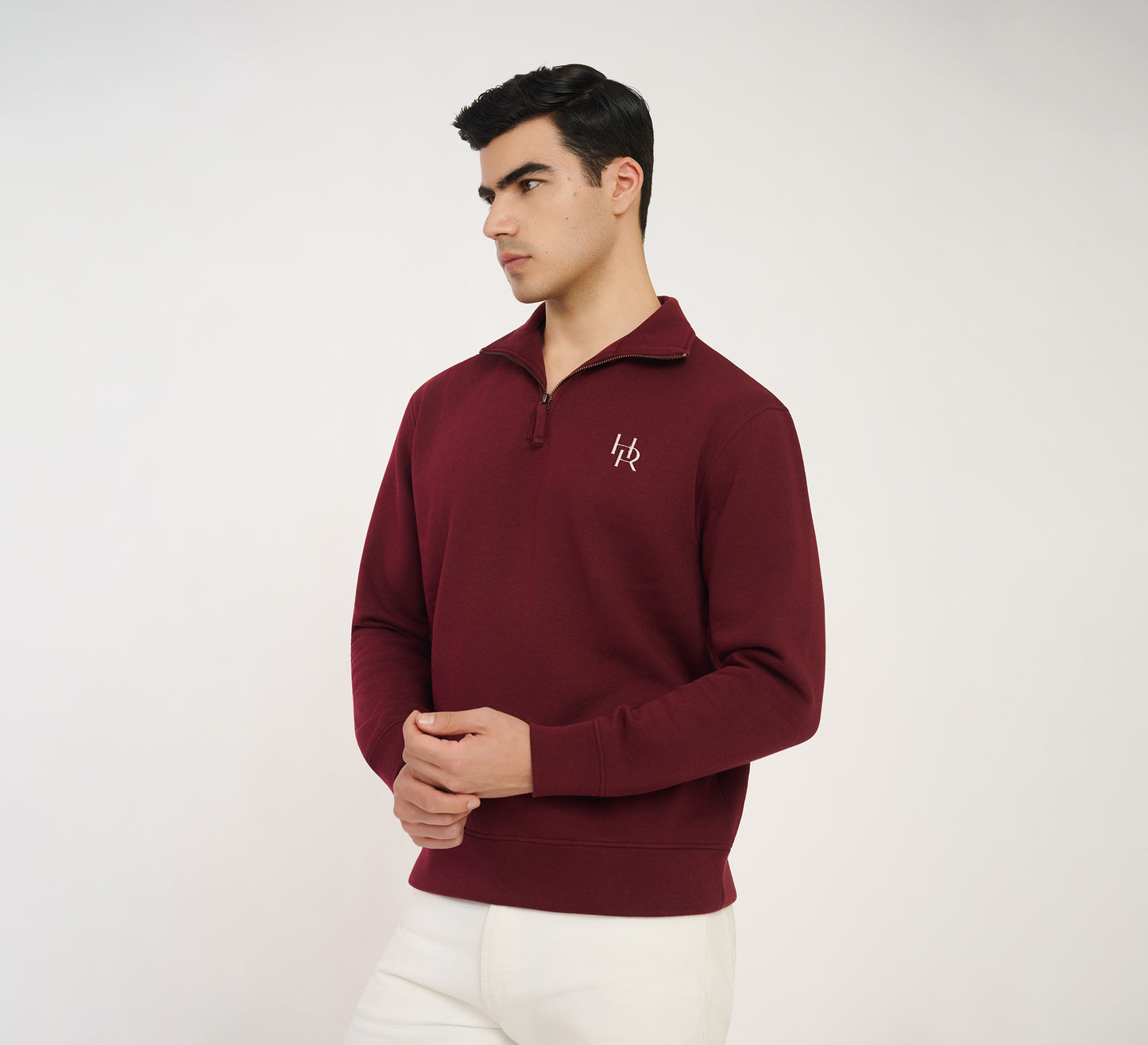 Maroon Embroidered Quarter Zip