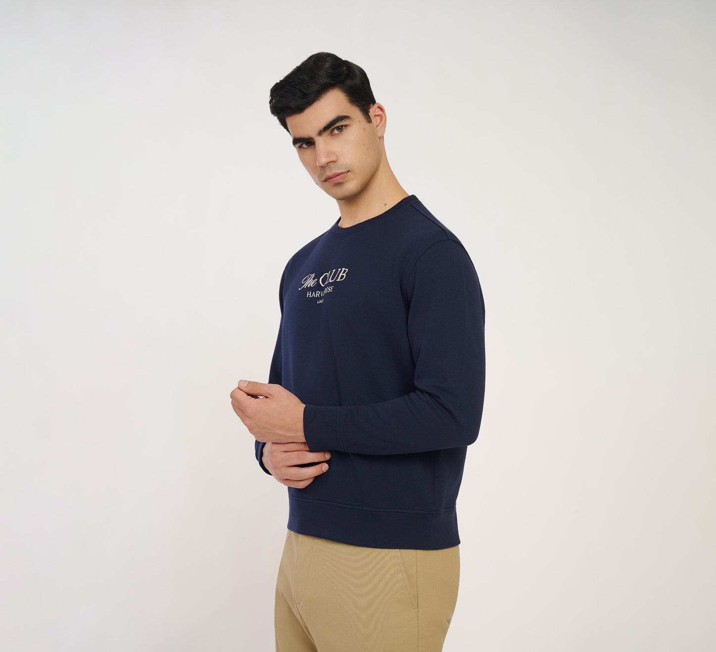 Navy Embroidered Sweatshirt