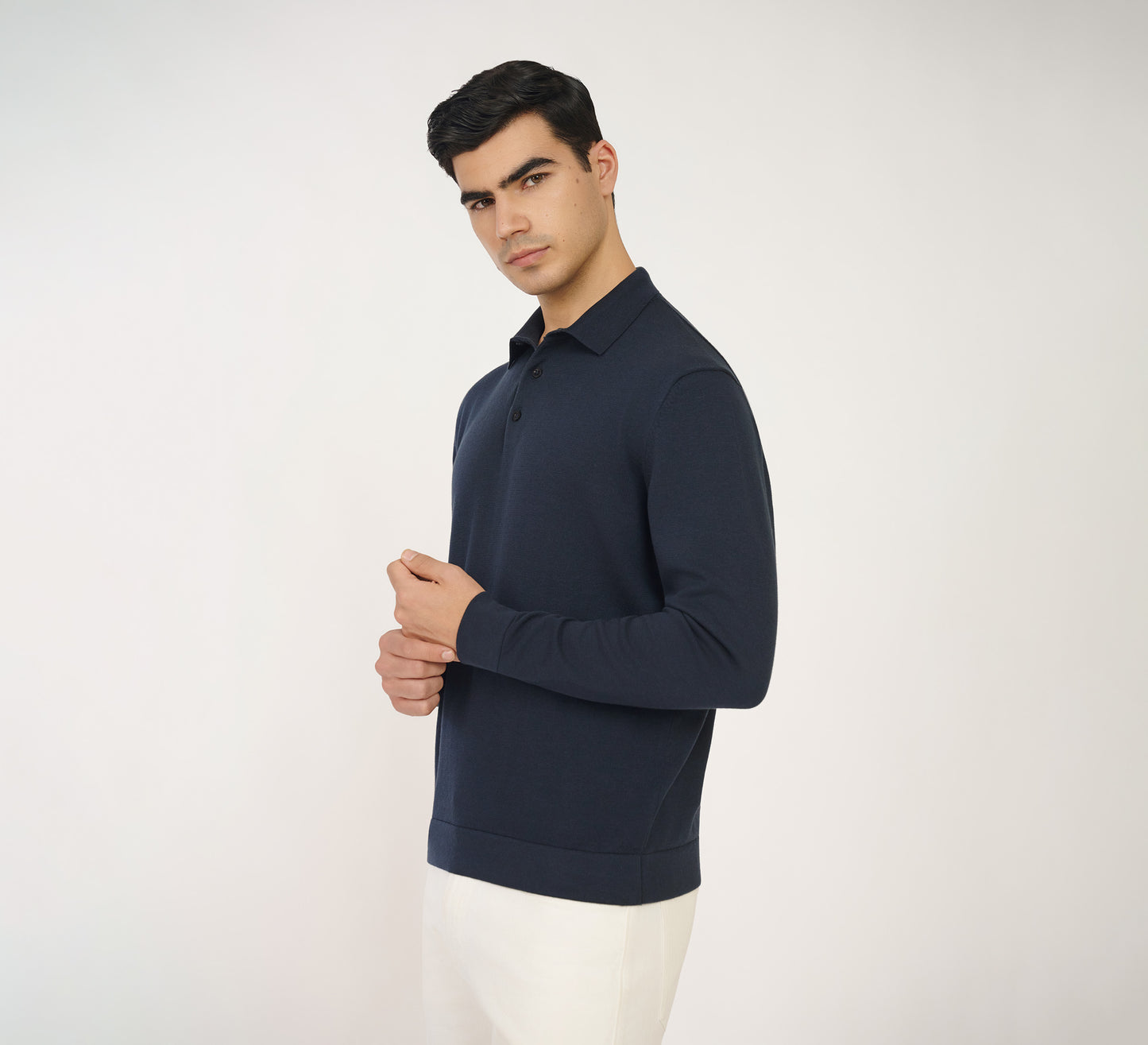 Navy Buttoned Polo
