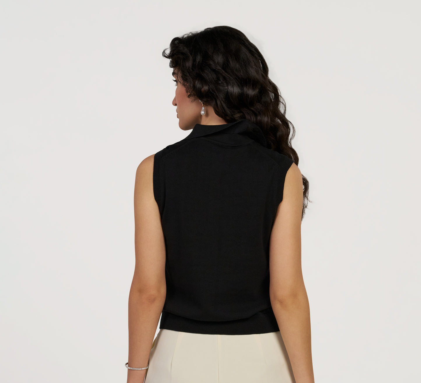 Midnight Black Sleeveless Polo