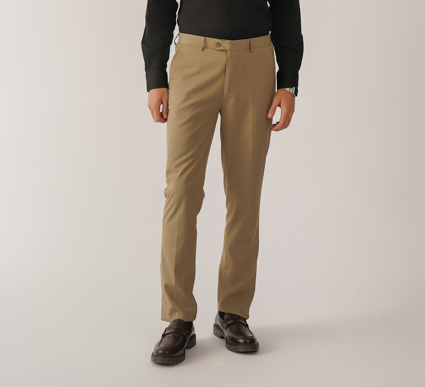 Beige Tailored Fit Trouser