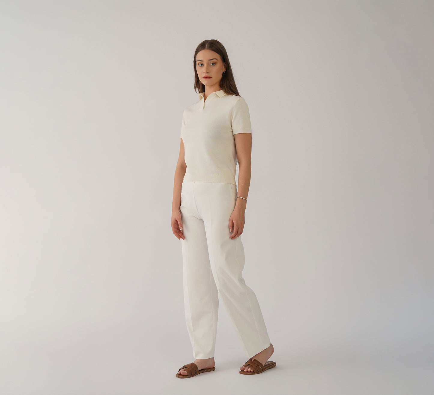 Ivory Buttonless Polo