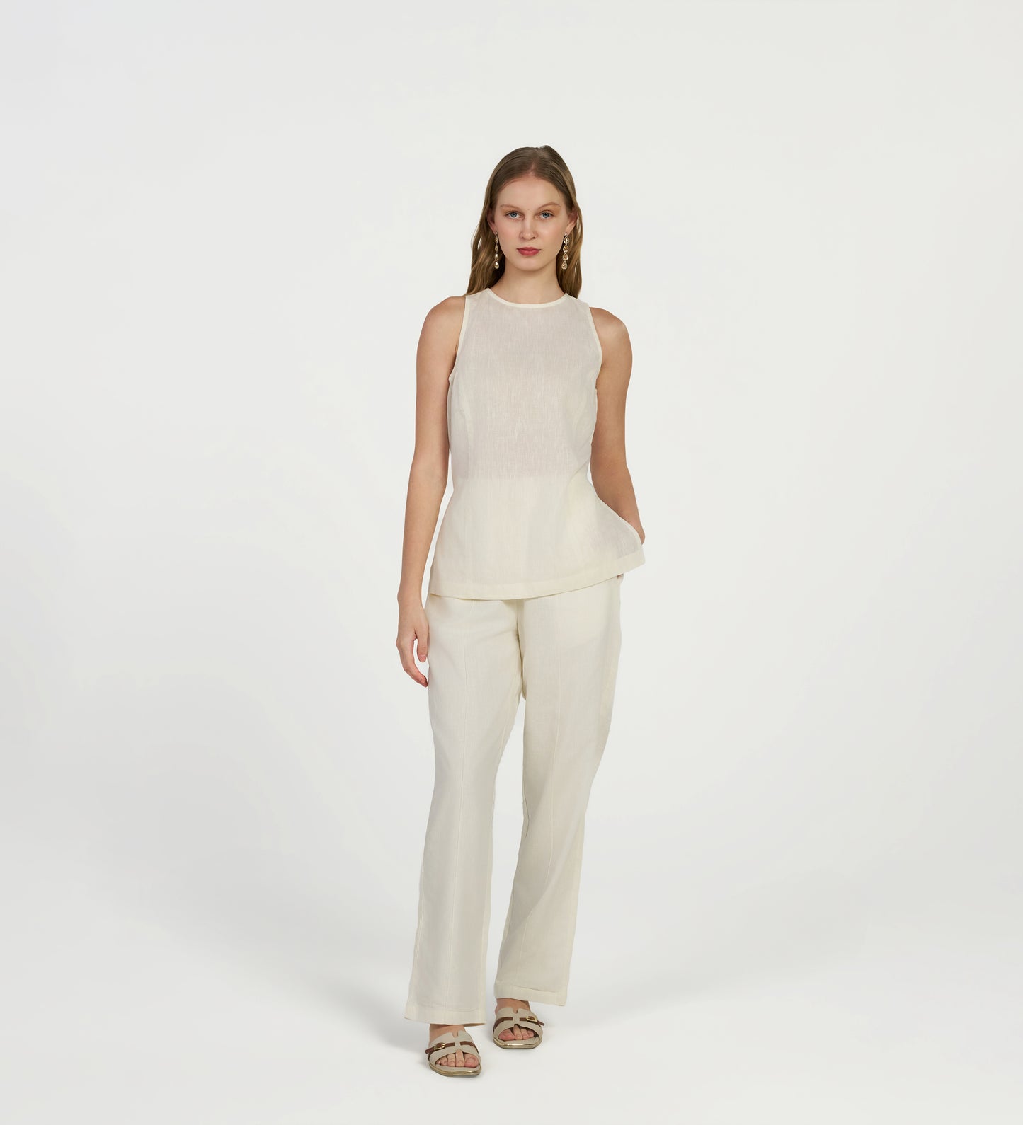 Ivory Italian Linen Trousers