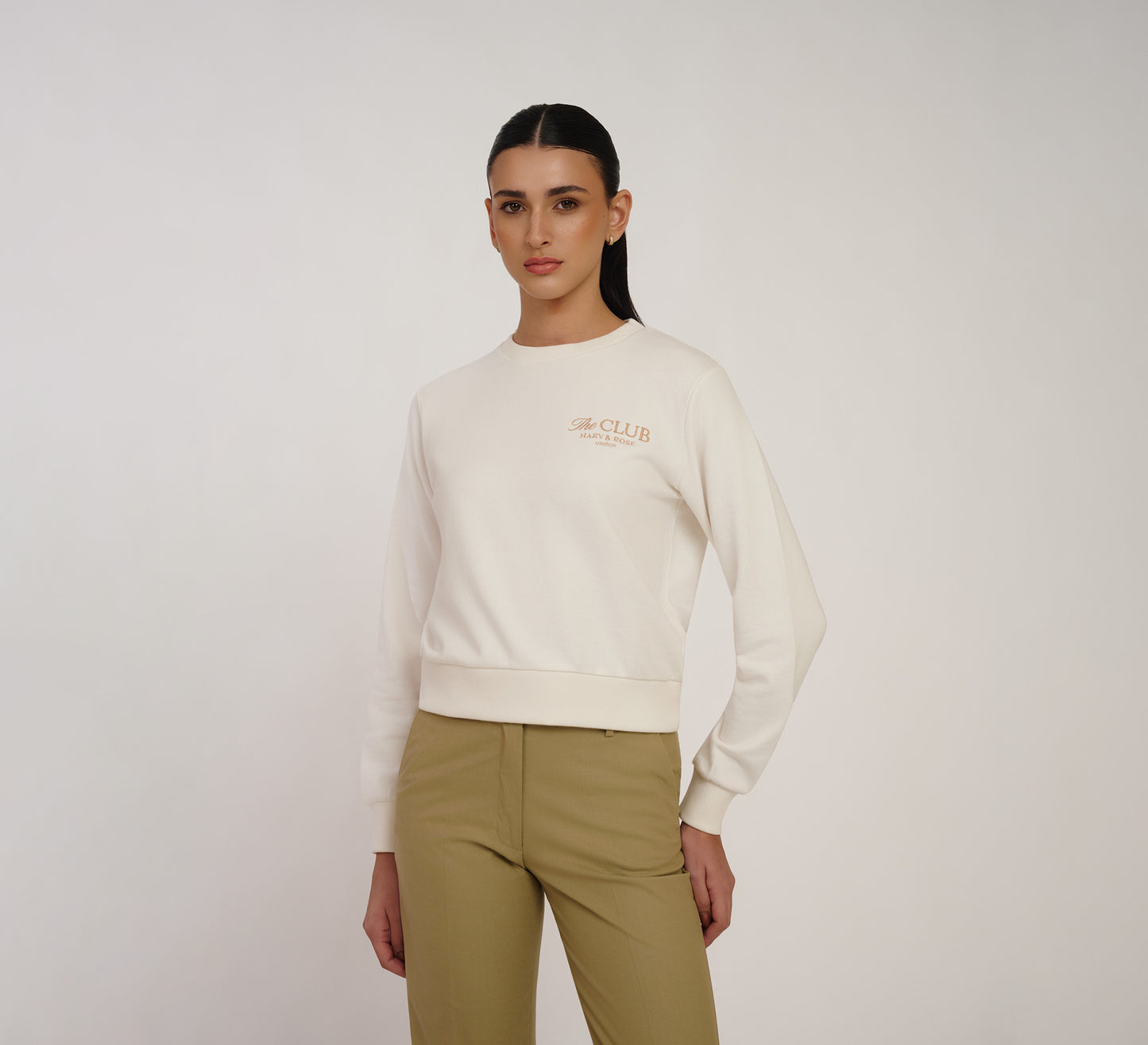 White Embroidered Sweatshirt