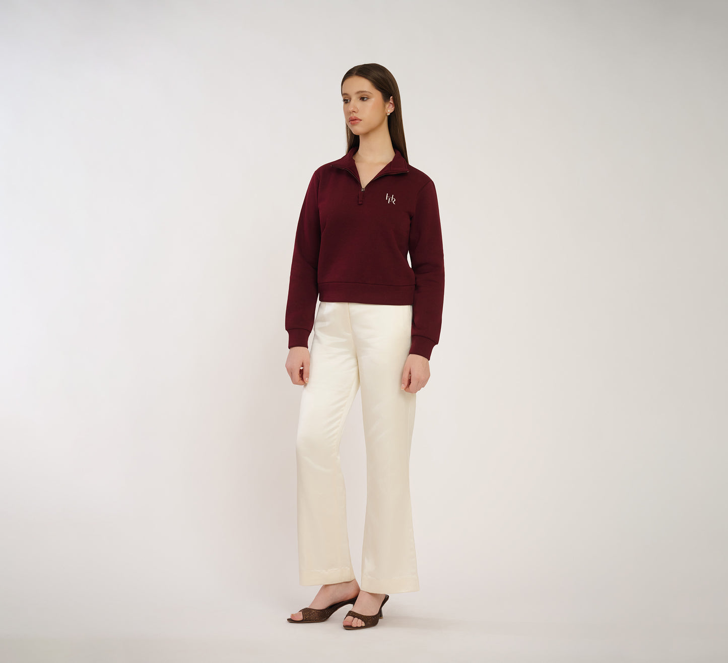 Maroon Embroidered Quarter Zip