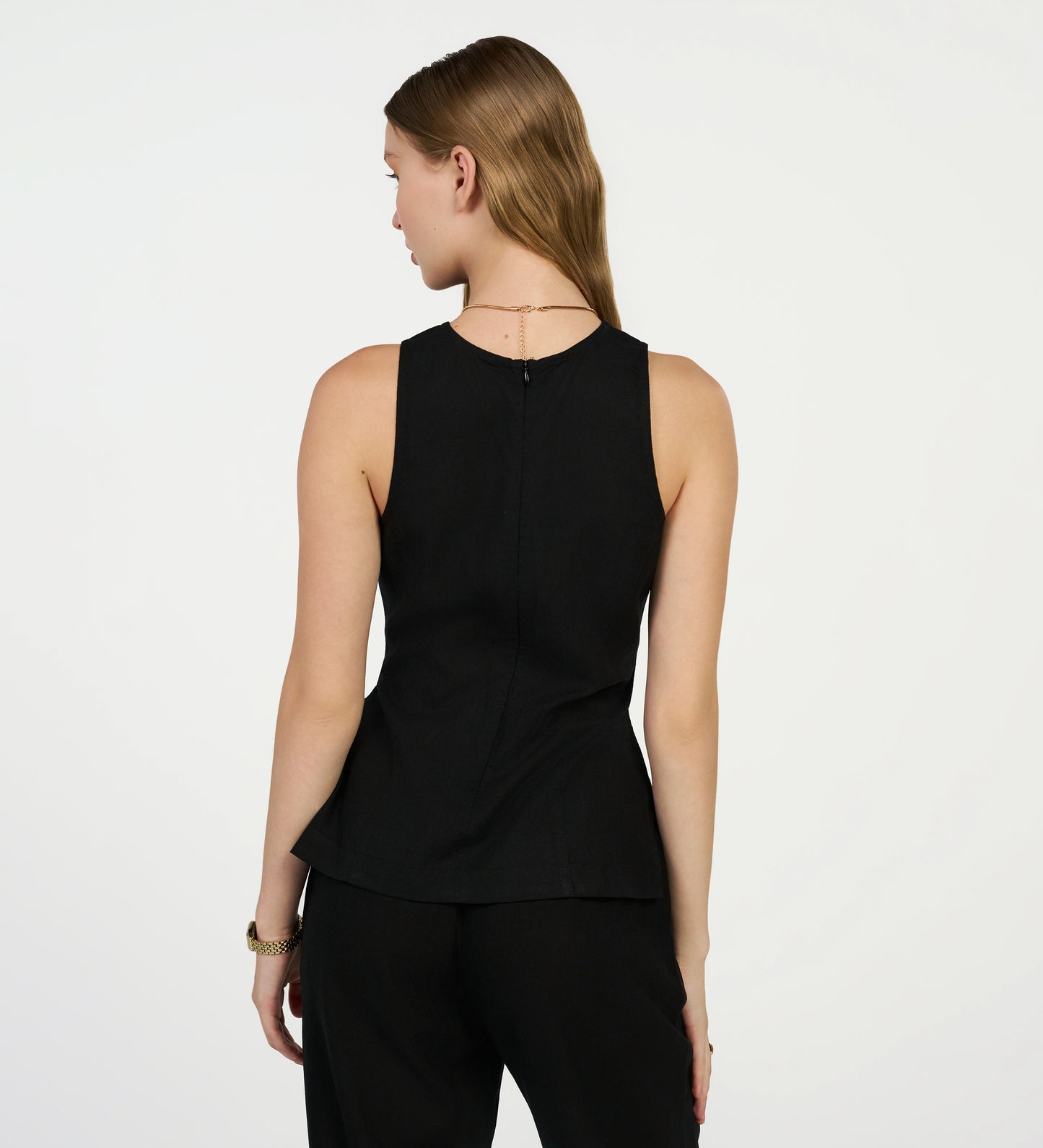Black Linen Top